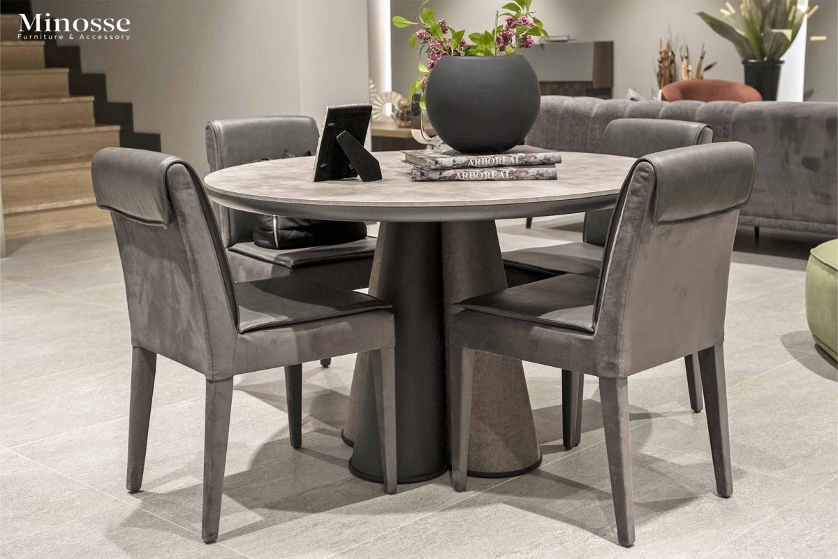 Yuvarlak modern yemek masası modeli